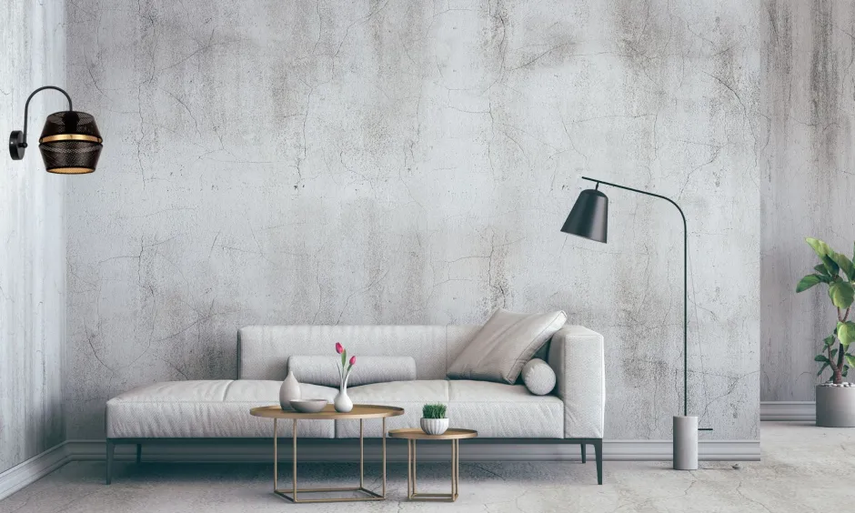 Belis Stilvolle Wandleuchte Metall Schwarz Gold H:25 cm E27< Küchenlampen|Metall Lampen