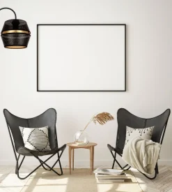 Belis Stilvolle Wandleuchte Metall Schwarz Gold H:25 cm E27< Küchenlampen|Metall Lampen