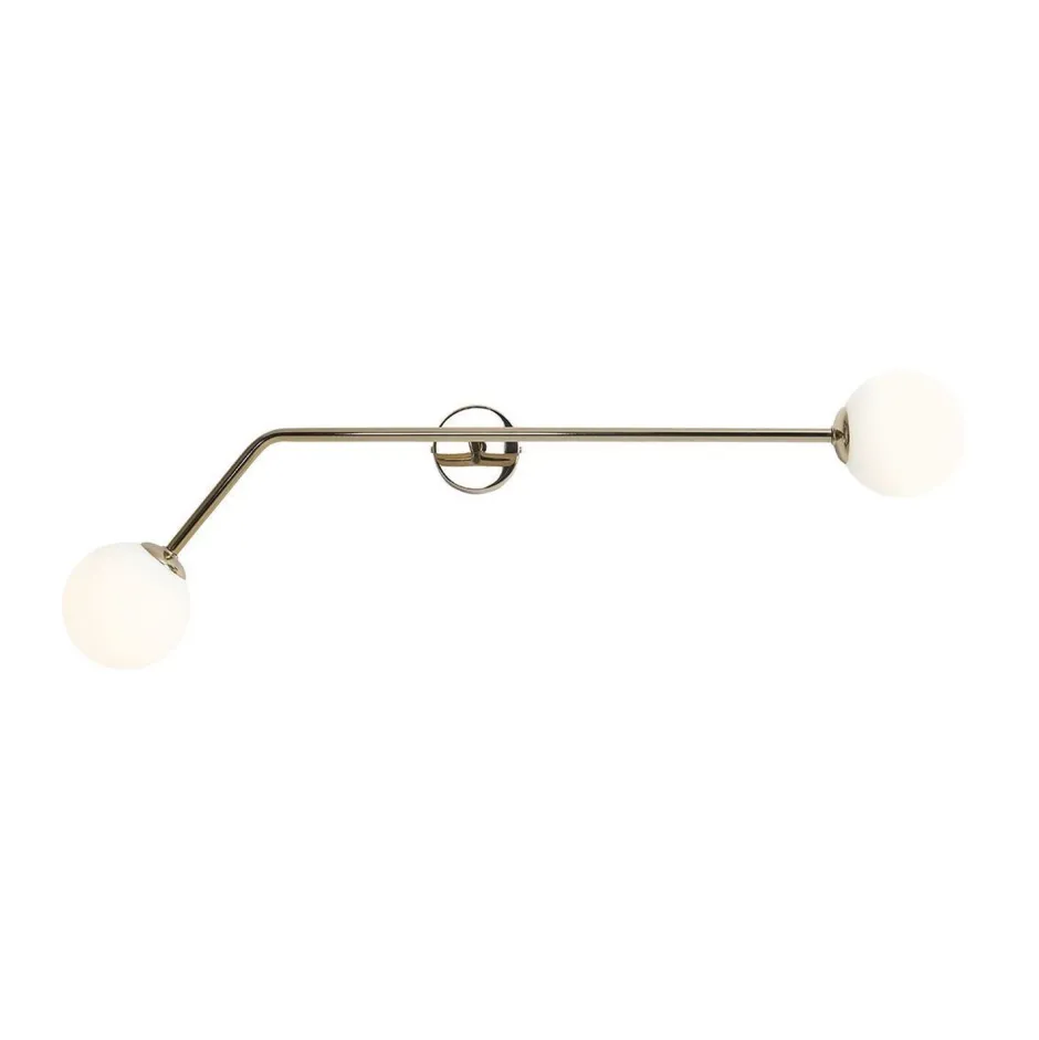 Wandleuchten|Badezimmer Lampe*ALDEX Stilvolle Wandleuchte Metall Glas in Gold E14 T:19,5 cm