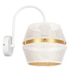 Belis Stilvolle Wandleuchte Metall Weiß Gold H:25 cm E27< Wohnzimmerlampen|Küchenlampen