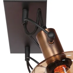 Steinhauer Stilvoller Wandstrahler Schwarz Bernstein E27 B:40 cm< Spots|Wandleuchten