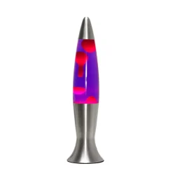 Easylight Stimmungsvolle Lavalampe Lila Rot Silber 40cm ANGELINA< Retro Lampen|Lavalampen