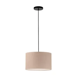 Hängelampen|Bürolampen*Just Light Stoff Hängelampe blendarm Beige E27 Ø45 cm gemütlich