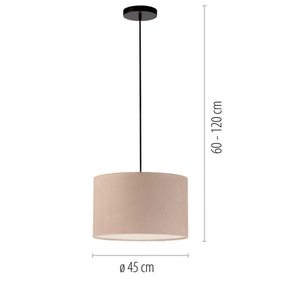 Hängelampen|Bürolampen*Just Light Stoff Hängelampe blendarm Beige E27 Ø45 cm gemütlich