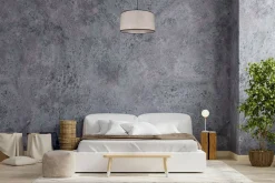 Hängelampen|Bürolampen*Belis Stoff Hängelampe blendarm Schwarz Beige E27 Ø40 cm rund