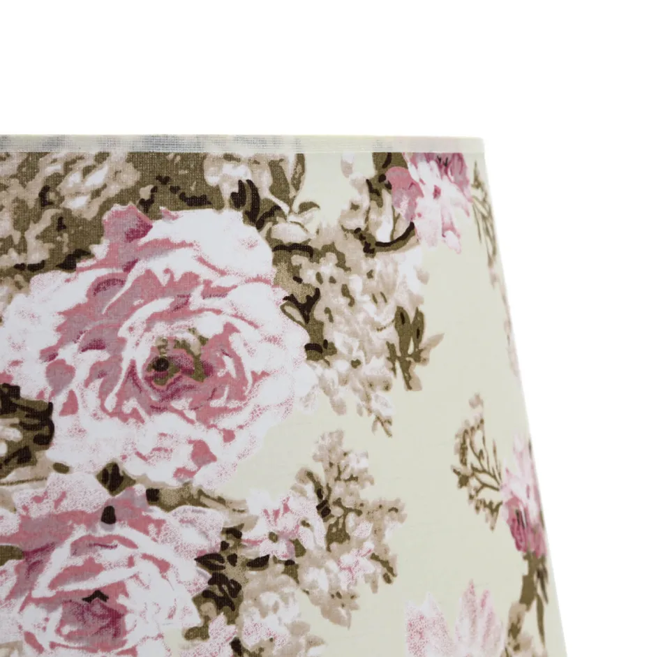 Lampenschirme*Duolla Stoff Lampenschirm Weiß Rosa E27 Pendelleuchte