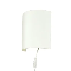 Stofflampen|Schlafzimmer Lampen*Nowodvorski Stoff Wandlampe mit Kabel Schalter Weiß ALICE