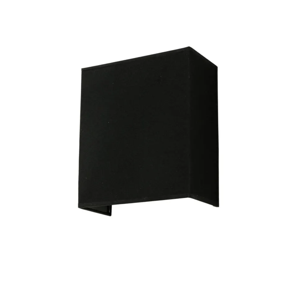 Duolla Stoff Wandleuchte Schwarz eckig E27 Loft Design ALICE< Wandleuchten|Flurlampen