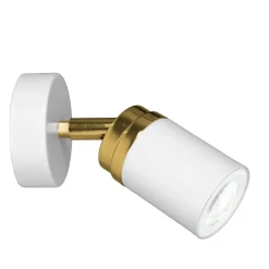 Luminex Strahler Wand Weiß Gold GU10 Metall schwenkbar EVIE< Spots|Wandleuchten