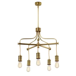 Deckenleuchten|Schlafzimmer Lampen*Elstead Stylische COLGAR Messing 5xE27 verstellbar Lampe