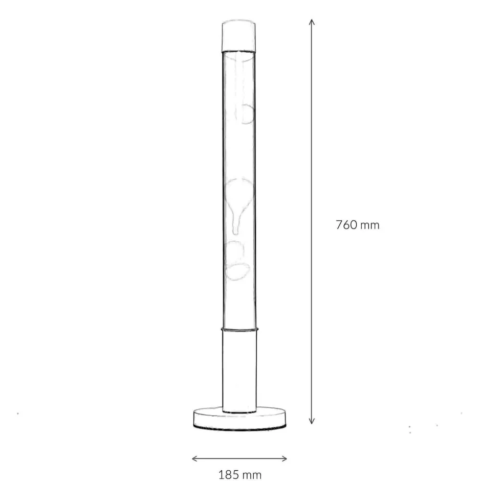 Easylight Stylische Lavalampe Orange Transparent rund ALAN< Retro Lampen|Lavalampen