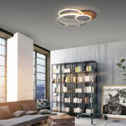 Paul Neuhaus Stylische LED Deckenlampe Holz Ringe 6000 lm dimmbar< Deckenleuchten|Flurlampen