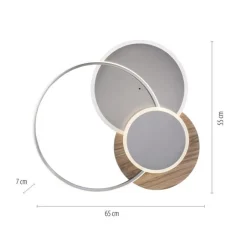 Paul Neuhaus Stylische LED Deckenlampe Holz Ringe 6000 lm dimmbar< Deckenleuchten|Flurlampen