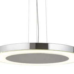 Wohnzimmerlampen|Esszimmer Lampen*Searchlight Stylische LED Pendelleuchte Metall Glas Ø50 cm in Chrom
