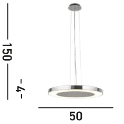Wohnzimmerlampen|Esszimmer Lampen*Searchlight Stylische LED Pendelleuchte Metall Glas Ø50 cm in Chrom
