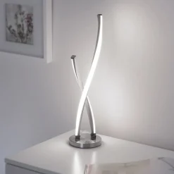 Paul Neuhaus Stylische LED Tischlampe in Stahl 13 W dimmbar Touch< Wohnzimmerlampen|Schlafzimmer Lampen