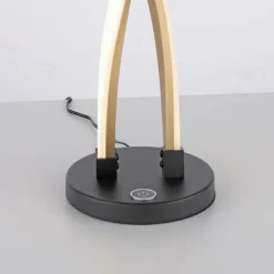 Wohnzimmerlampen|Schlafzimmer Lampen*Paul Neuhaus Stylische LED Tischlampe Schwarz Gold dimmbar mit Touch