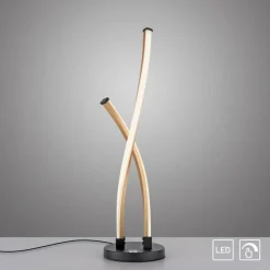 Wohnzimmerlampen|Schlafzimmer Lampen*Paul Neuhaus Stylische LED Tischlampe Schwarz Gold dimmbar mit Touch
