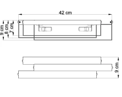 Sollux Stylische Wandlampe HELVIA Weiß B:42cm Metall 2x G9< Wandleuchten|Flurlampen