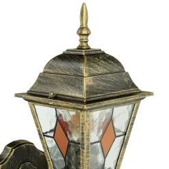 Rustikale Lampen|Rustikale Außenleuchten*Easylight Tiffany Stil Lampe außen Gold Antik E27 SALZBURG