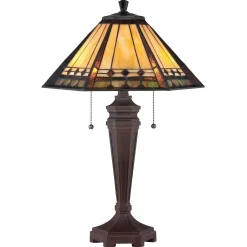 Elstead Tiffany Tischlampe Zugschalter 60cm hoch ETERNO< Tischlampen|Designerlampen