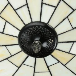Glaslampen|Tiffany Lampen*Searchlight Tiffanylampe Decke Grün Weiß elegant