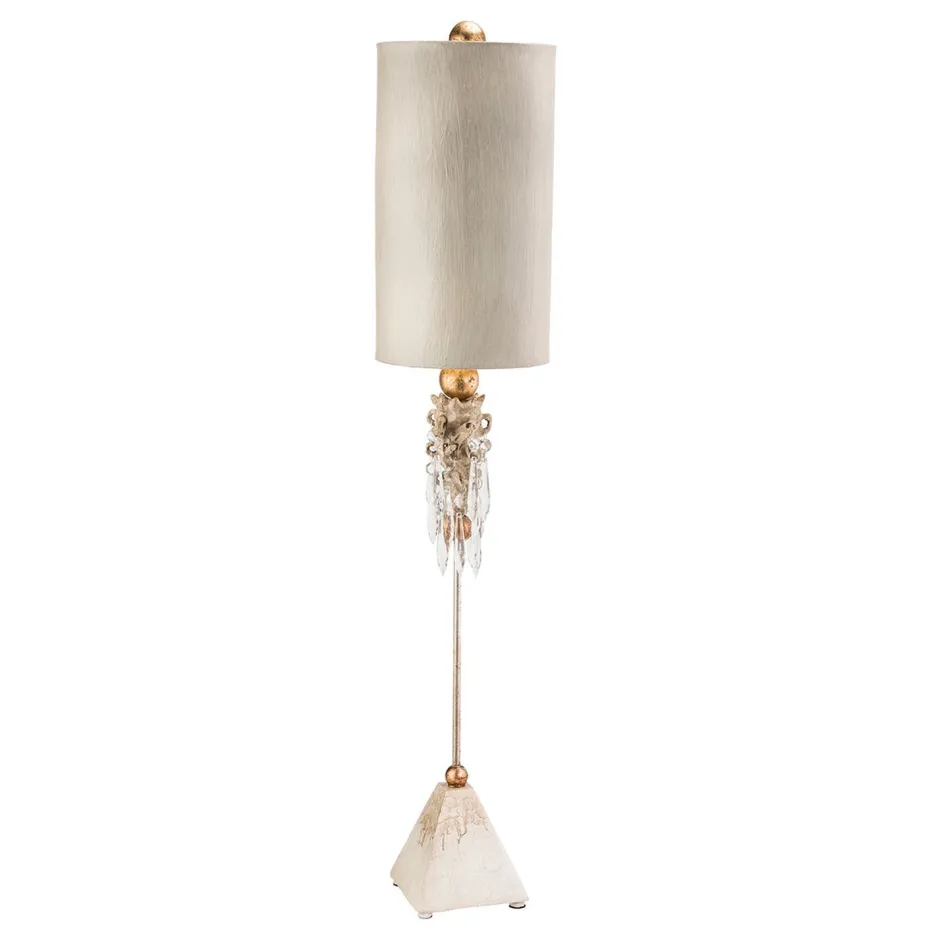 Tischlampen|Schlafzimmer Lampen*Elstead Tischlampe ABUELA Creme H:102cm Design Bodenlampe