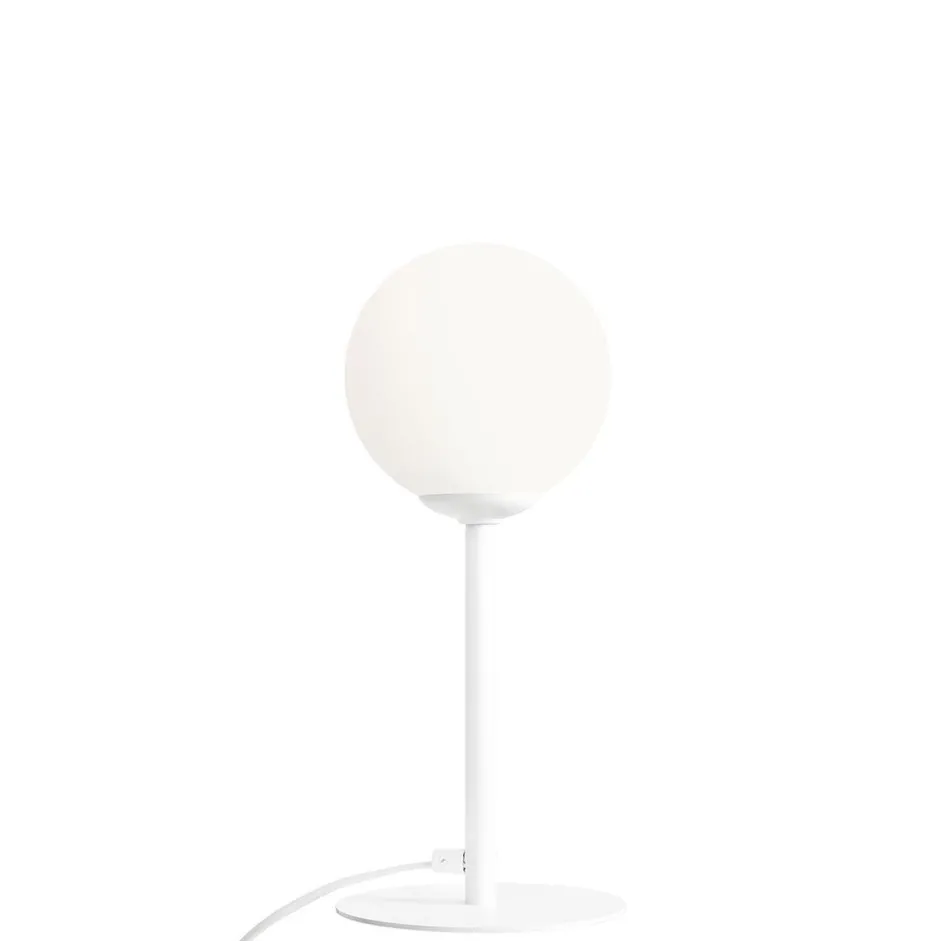 Tischlampen|Metall Lampen*ALDEX Tischlampe blendarm Glas Metall Weiß E14 Ø14 cm Kugel