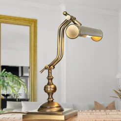 Giovanni Battista Tischlampe Bronze aus Echt-Messing Premium< Schreibtischlampen|Metall Lampen