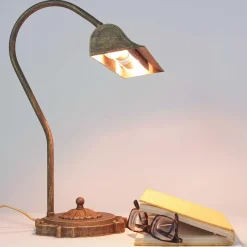 Giovanni Battista Tischlampe Bronze Hell aus Echt-Messing Premium< Tischlampen|Bürolampen