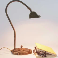 Giovanni Battista Tischlampe Bronze Hell aus Echt-Messing Premium< Tischlampen|Bürolampen