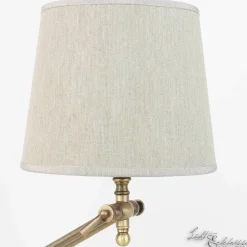 Giovanni Battista Tischlampe Bronze Hell Stoffschirm Snodo< Tischlampen|Schlafzimmer Lampen