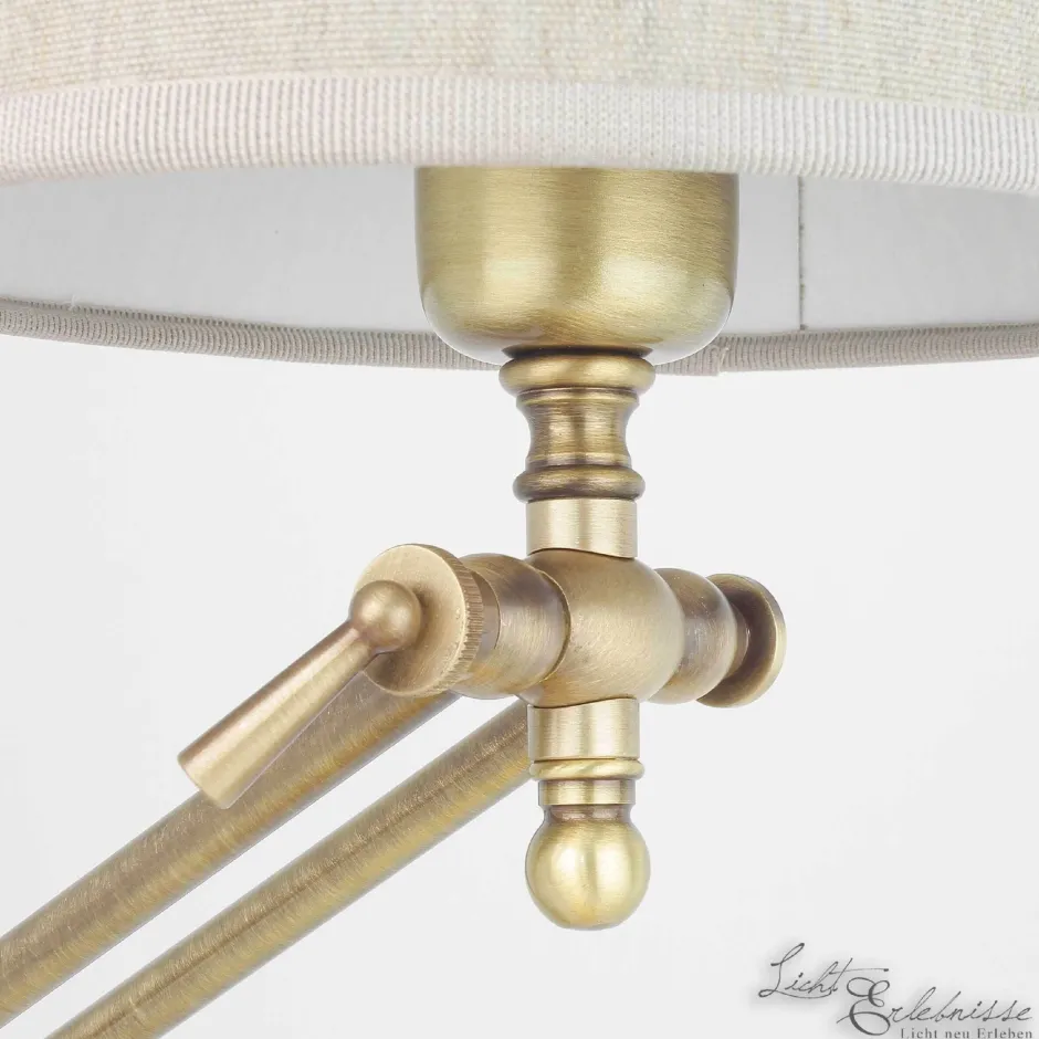 Giovanni Battista Tischlampe Bronze Hell Stoffschirm Snodo< Tischlampen|Schlafzimmer Lampen