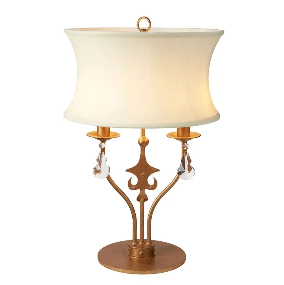 Elstead Tischlampe CAMELOT 10 Gold Ø36cm H:56cm Lampe< Tischlampen|Rustikale Lampen