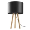 Tischlampen|Schlafzimmer Lampen*TK Lighting Tischlampe Dreibein 46 cm Skandinavisch Holz Stoff E27