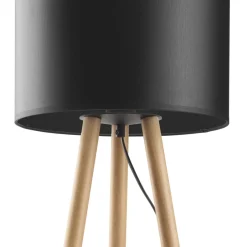 Tischlampen|Schlafzimmer Lampen*TK Lighting Tischlampe Dreibein 46 cm Skandinavisch Holz Stoff E27