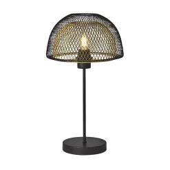 Schlafzimmer Lampen|Tischlampen*Searchlight Tischlampe E27 47 cm Ø 26 cm in Schwarz Gold LUCIA