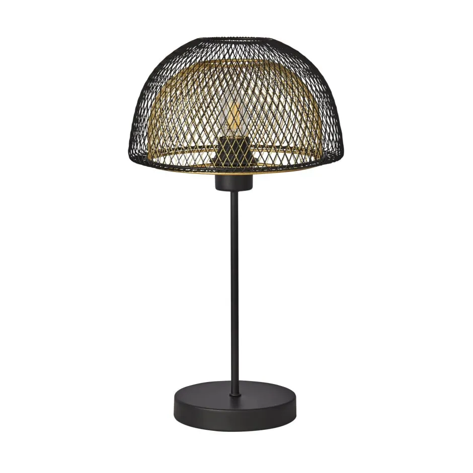 Schlafzimmer Lampen|Tischlampen*Searchlight Tischlampe E27 47 cm Ø 26 cm in Schwarz Gold LUCIA