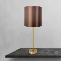 Tischlampen|Schlafzimmer Lampen*Giovanni Battista Tischlampe E27 58,5 cm Ø 20 cm in Bronze hell Braun