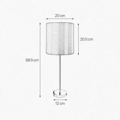 Tischlampen|Schlafzimmer Lampen*Giovanni Battista Tischlampe E27 58,5 cm Ø 20 cm in Bronze hell Braun