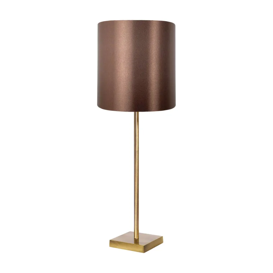 Giovanni Battista Tischlampe E27 68,5 cm Messing Stoff in Bronze hell Braun< Tischlampen|Schlafzimmer Lampen