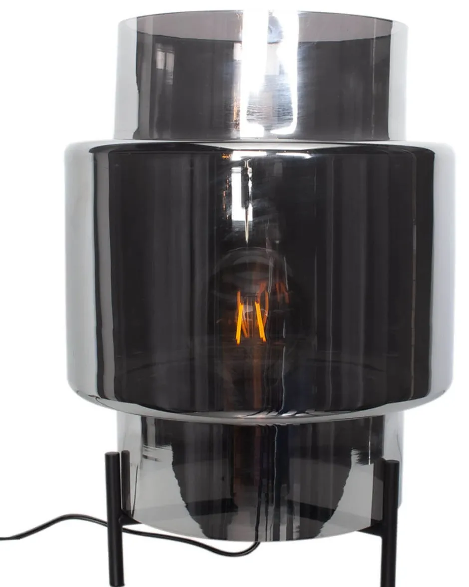 By Rydéns Tischlampe E27 37 cm Metall Rauchglas Dreibein< Wohnzimmerlampen|Metall Lampen