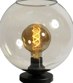 Masterlight Tischlampe E27 Glas Rauch Schwarz dekorativ ELRIC< Tischlampen|Kugellampen