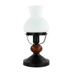 Easylight Tischlampe Echt-Holz Glas Landhausstil rustikal< Wohnzimmerlampen|Glaslampen