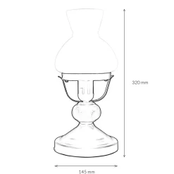 Easylight Tischlampe Echt-Holz Glas Landhausstil rustikal< Wohnzimmerlampen|Glaslampen