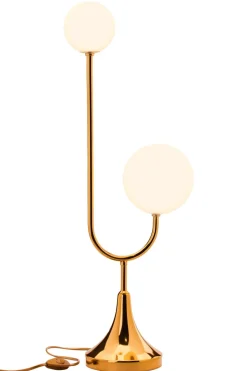Jupiter Tischlampe Echt-Messing Glas G9 73 cm hoch in Gold Weiß< Tischlampen|Schlafzimmer Lampen