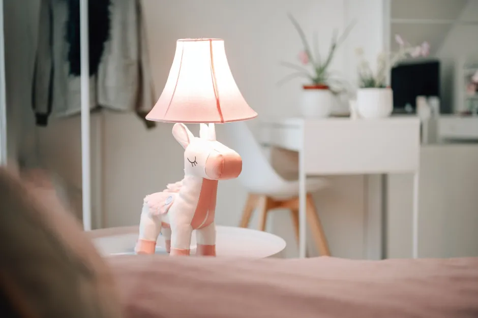 Kinderzimmerlampen|Kinderlampen*Happy Lamps Tischlampe Einhorn Rosa 51 cm Kinderzimmer Schlafzimmer