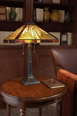 Elstead Tischlampe ETERNO 7 Buntglas H:58cm Tiffany Lampe< Tischlampen|Designerlampen