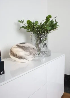 Wohnzimmerlampen|Metall Lampen*By Rydéns Tischlampe Glas 20 cm hoch Schwarz Grau marmoriert E14