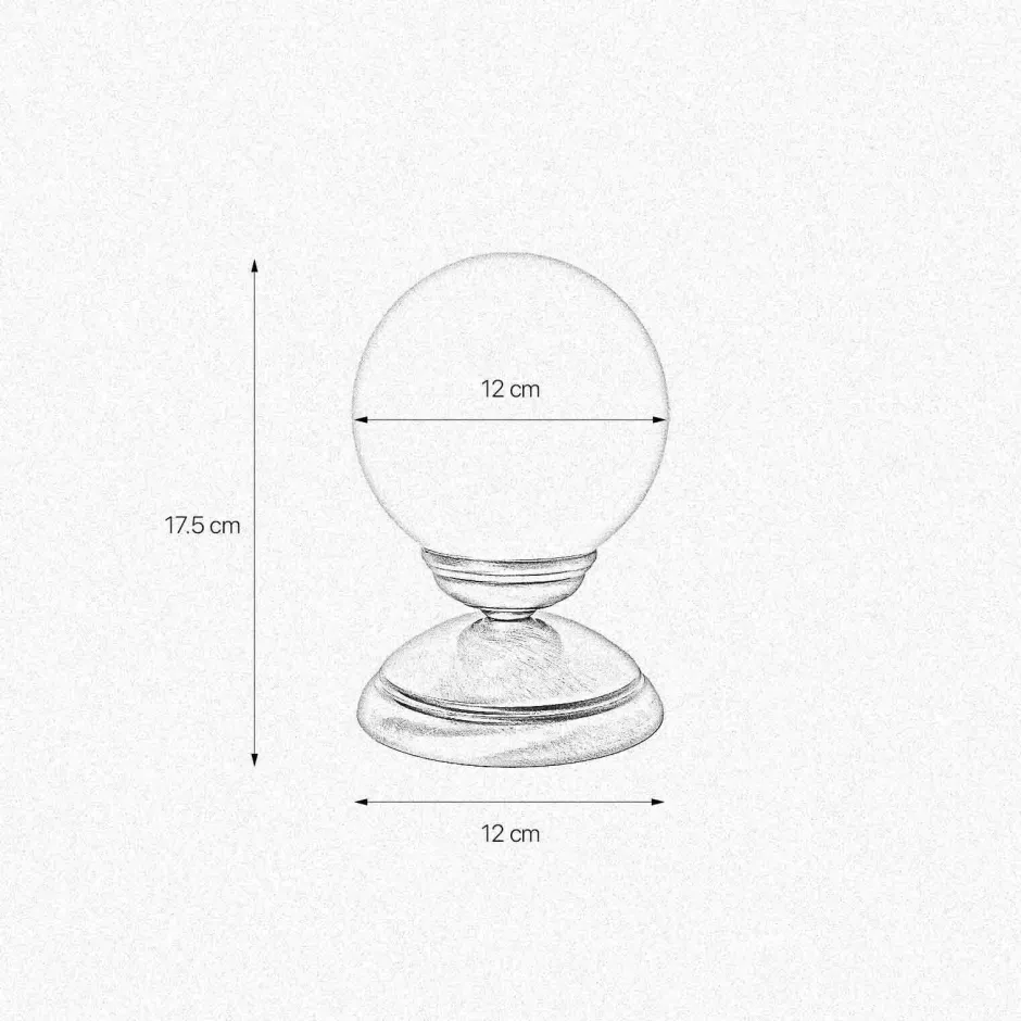 Giovanni Battista Tischlampe Glas Messing H: 17,5 cm Kugelschirm E14 klein< Tischlampen|Jugendstil Lampen